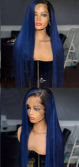 blue lace front wig human hair | Blue ombre wig human hair.