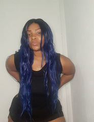 blue lace front wig human hair | Blue ombre wig human hair.