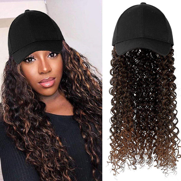 Baseball cap with hair attached | Baseball cap with hair extensions