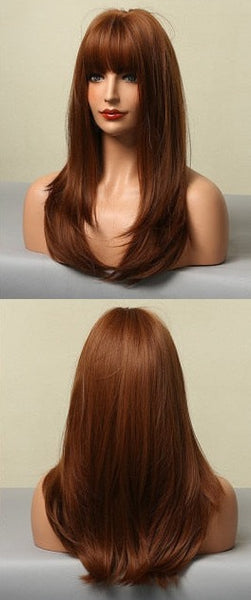 Dark Brown Long Bob Wigs | long brown hair wigs.
