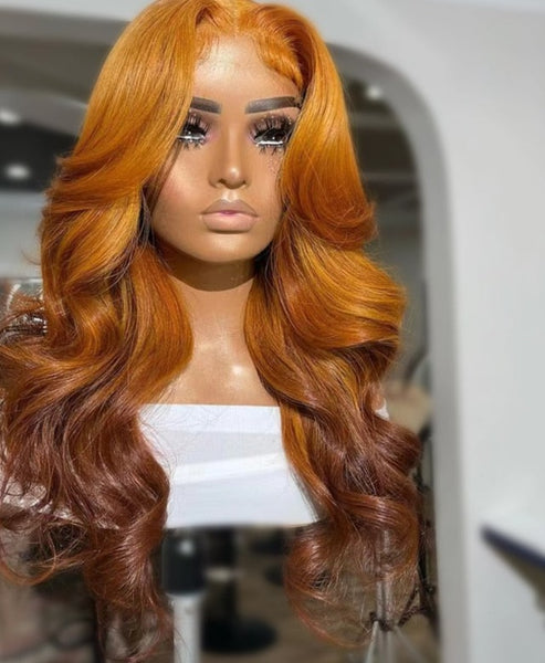Body Wave Orange Brown | Human Hair Wigs.